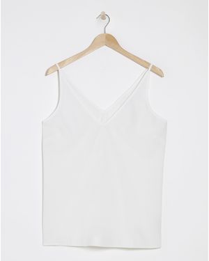 Simply Be V Neck Cami - White