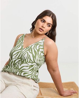 Simply Be Khaki V Neck Cami - Multicolour