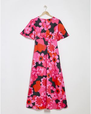 Twisted Wunder Grace Flower Maxi Dress - Red