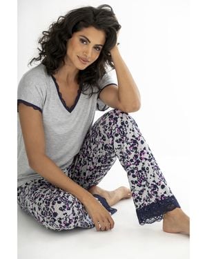 Pour Moi Sofa Loves Lace Pyjama Set - Blue