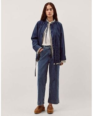 Monsoon Felicity Linen Blend Jacket - Blue