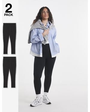 Simply Be 2 Pack Cotton Rich Leggings - Blue
