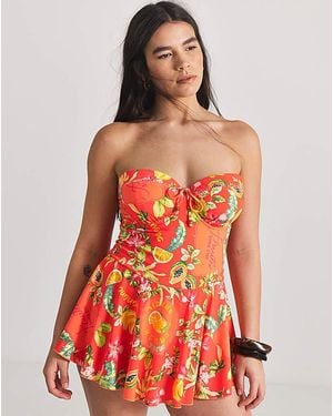 Figleaves Bandeau Swimdress - Red