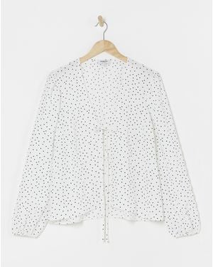 Simply Be Tie Front Blouse - White