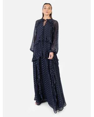 Anaya with love Anaya Metallic Thread Dress - Blue