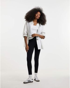 Simply Be Cotton Rich High Waisted Legging - White