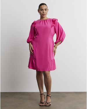 Joanna Hope Frill Shoulder Dress - Pink