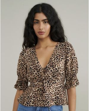 Nobody's Child Lace Up Top - Brown