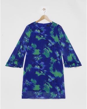 Joanna Hope Fluted Sleeve Shift Dress - Blue