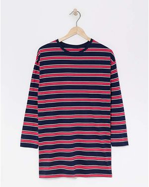Simply Be Long Sleeve Longline Oversized Tee - Red