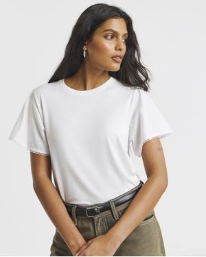 Simply Be Angel Sleeve T-Shirt - White