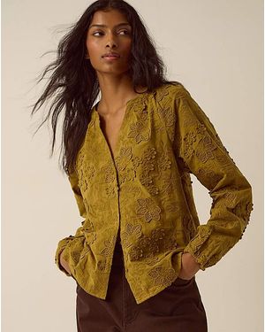 Monsoon Luci Floral Embroidered Shirt - Brown