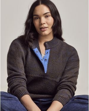 Julipa Contrast Henley Jumper - Grey
