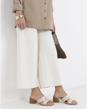 JD Williams Woven Mule Block Heel Wide - Natural