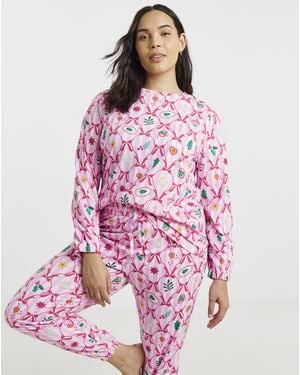 Pretty Secrets Christmas Print Pyjama Set - Pink