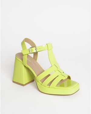 Simply Be Fisherman Block Heeled Sandals Wide - Yellow
