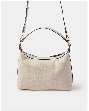 Accessorize Woven Handheld Bag - White