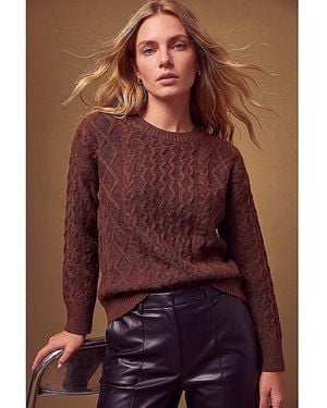 Roman Roman Cable Knit Jumper - Purple