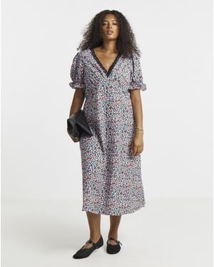 Simply Be Lace Trim Midi Dress - Multicolour