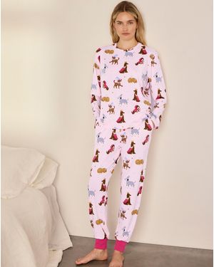 Chelsea Peers Classic Long Crew Neck Set - Pink
