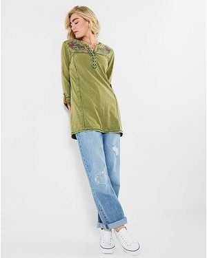 Joe Browns Jb Boho Embroidered Jersey Tunic Top - Blue