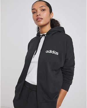 adidas Linear French Terry Hoodie - Black