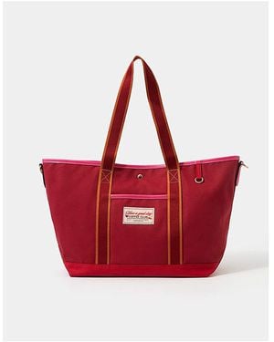Accessorize Rio Canvas Shopper Bag - Red