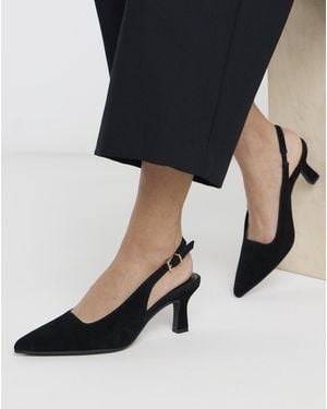 JD Williams Pointed Toe Slingback Heels Ex Wide - Black
