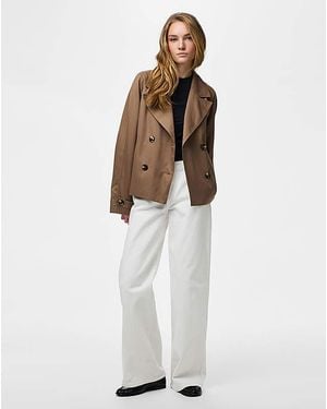 Pieces Short Trenchcoat - White