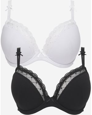 Pretty Secrets 2 Pack Rachel Everyday Plunge Bras - White