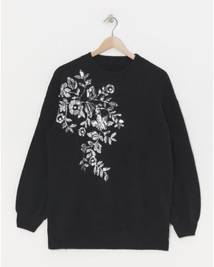 Lovedrobe Sequin Applique Jumper - Black