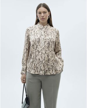Mango Ideale Snake Print Shirt - Natural