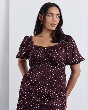 Simply Be Burgundy Lace Trim Top - Purple