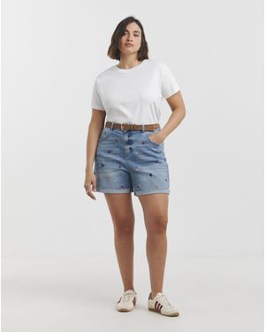Simply Be Sbe Fruit Roll Hem Short - Blue