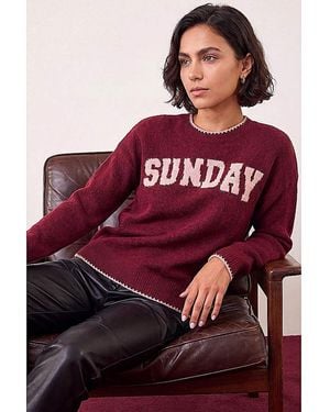 Roman Roman Sunday Slogan Knit Jumper - Red