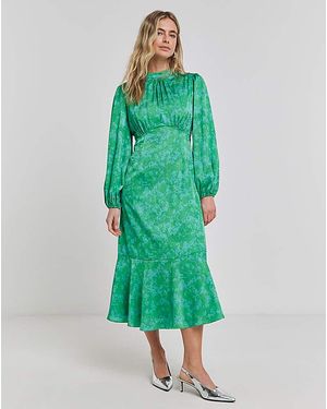 Joanna Hope Stretch Satin Jacquard Dress - Green
