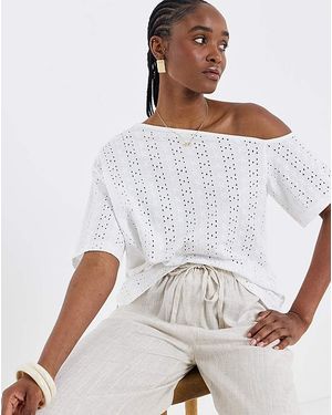 Simply Be Off The Shoulder Broderie - White
