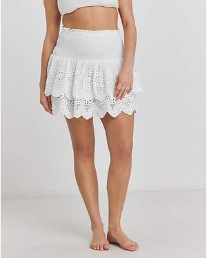 Simply Be Katerini Cotton Beach Skirt - White
