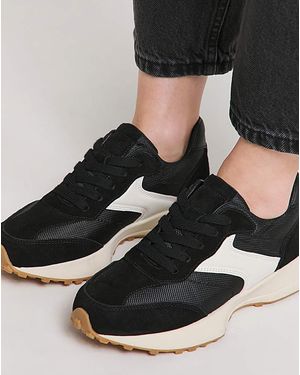 Simply Be Retro Runner Trainer Ex Wide Fit - Black