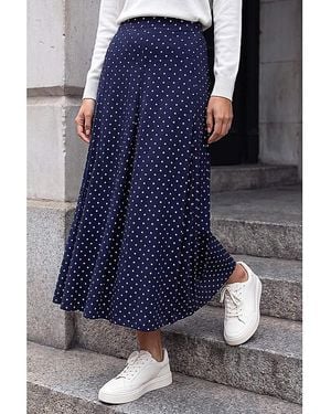 Roman Roman Polka Dot Midi Skirt - Blue
