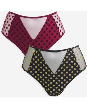 Pretty Secrets Hannah 2 Pack Everyday Spot Mesh Brief - Black