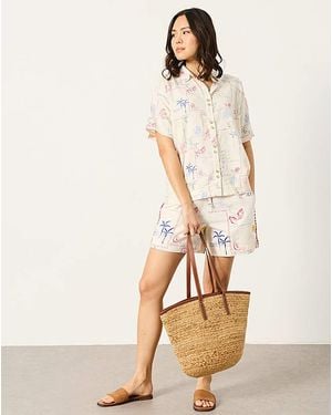 FatFace Kara Postcard Shirt - Natural