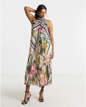 Joanna Hope Pleated Trapeze Dress - White