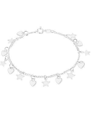 iJewel Sterling Heart & Star Bracelet - White
