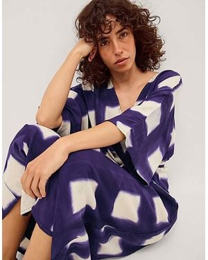 Monsoon Halia Tie-Dye Midi Kaftan - Blue