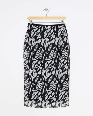 Simply Be Mesh Overlay Midi Skirt - Multicolour
