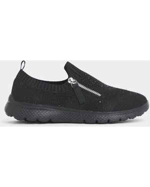 Cushion Walk Knit Trainers Exwide - Black