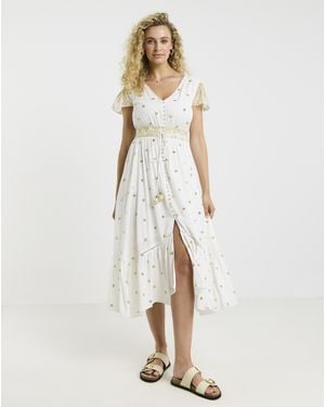 Joe Browns Ibiza Nights Sequin Dress - White