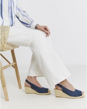 JD Williams Peep Toe Espadrille Wedge Wide - Blue