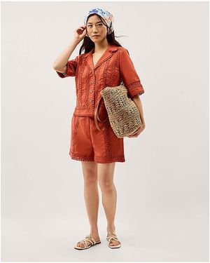 Monsoon Irina Lace Trim Shirt - Red
